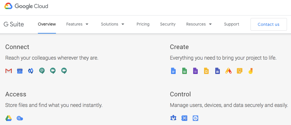 G suite screenshot